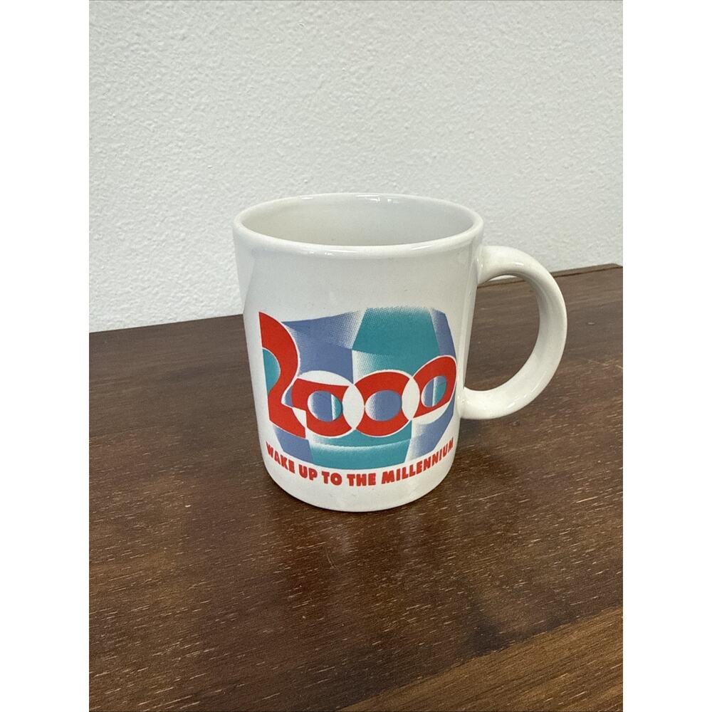 Vintage Y2K “Wake Up To The Millennium” Coffee Mug The Year 2000 RARE